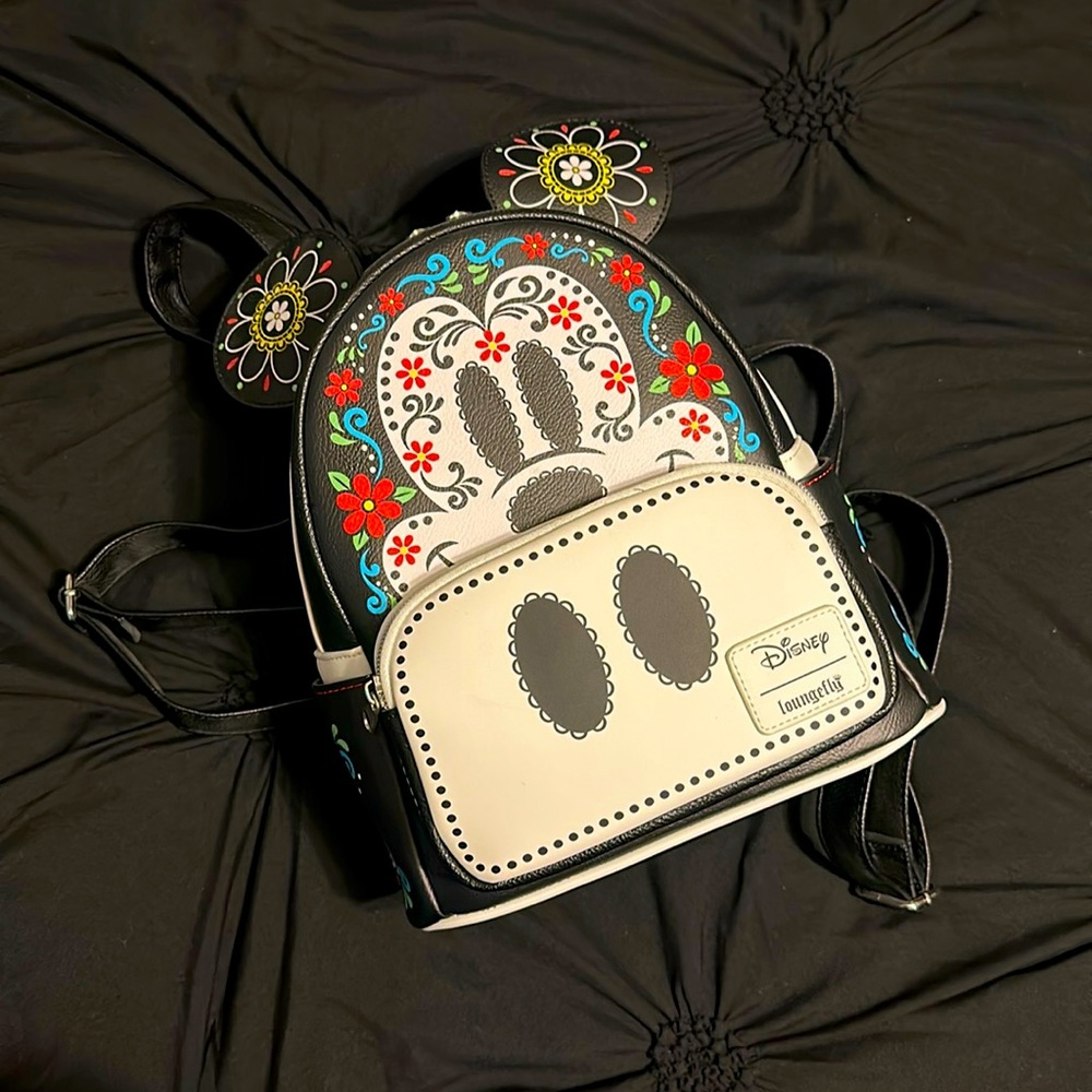 Glow in the dark Day of the dead Mickey loungefly backpack